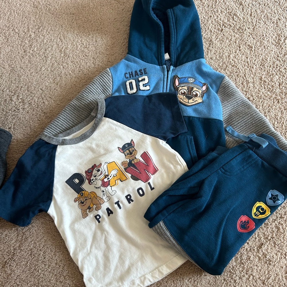 Paw Patrol Blue and White Hoodie and Shirt Set